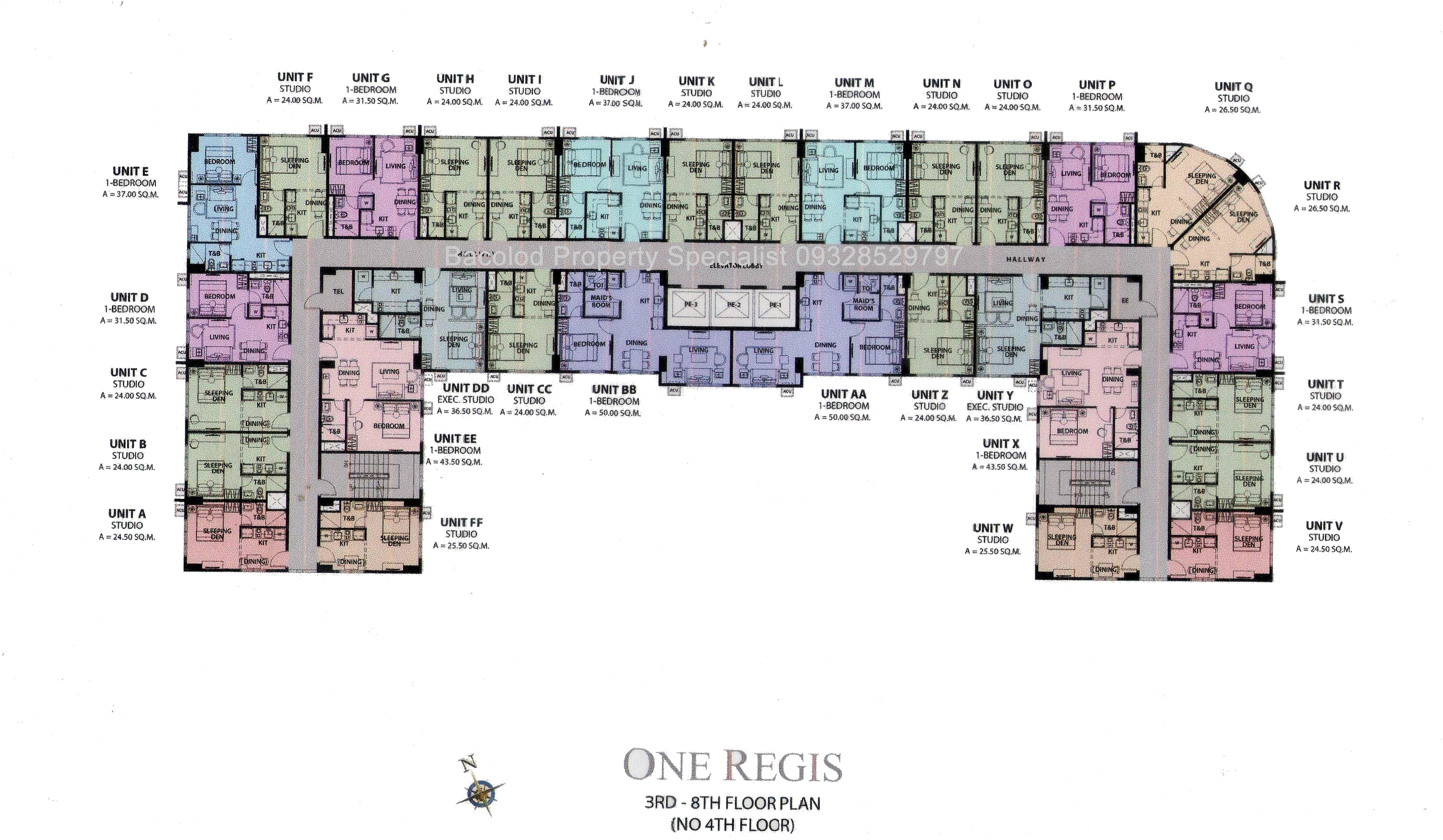 One Regis 3rd to 8th Floor Plan
